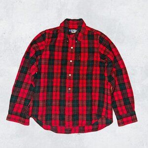 JUNYA WATANABE COMME des GARCONS MAN Flannel Shirt Mens Large Wool Red WT B035